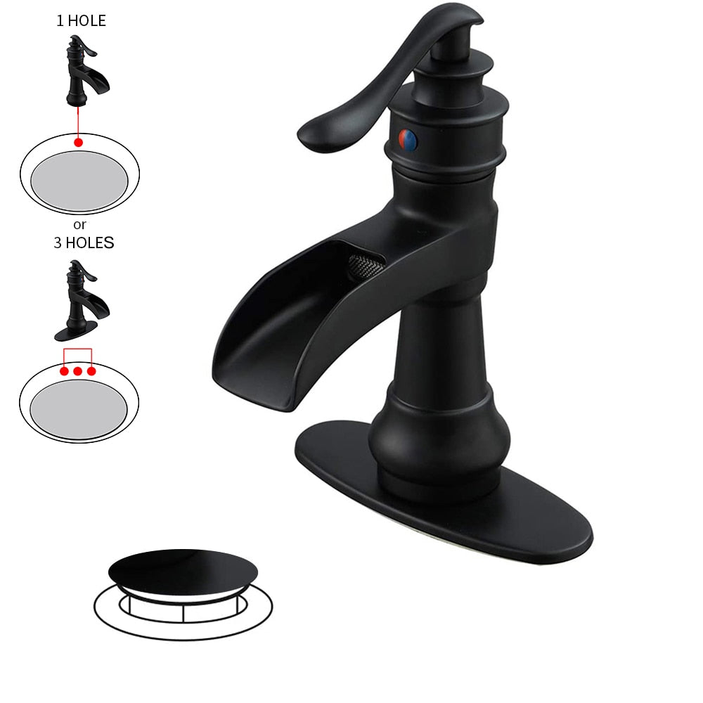 Single Hole Low-Arc Bathroom Faucet in Matte Black