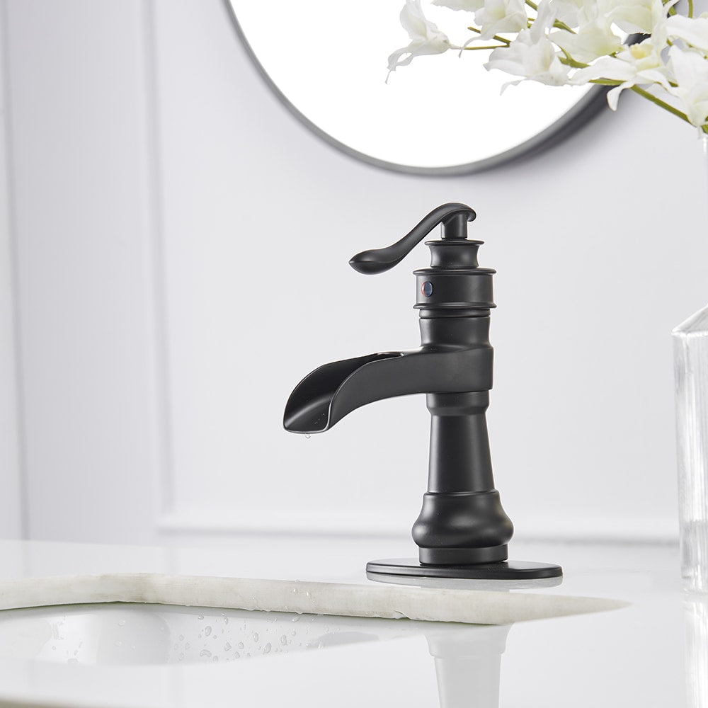 Single Hole Low-Arc Bathroom Faucet in Matte Black