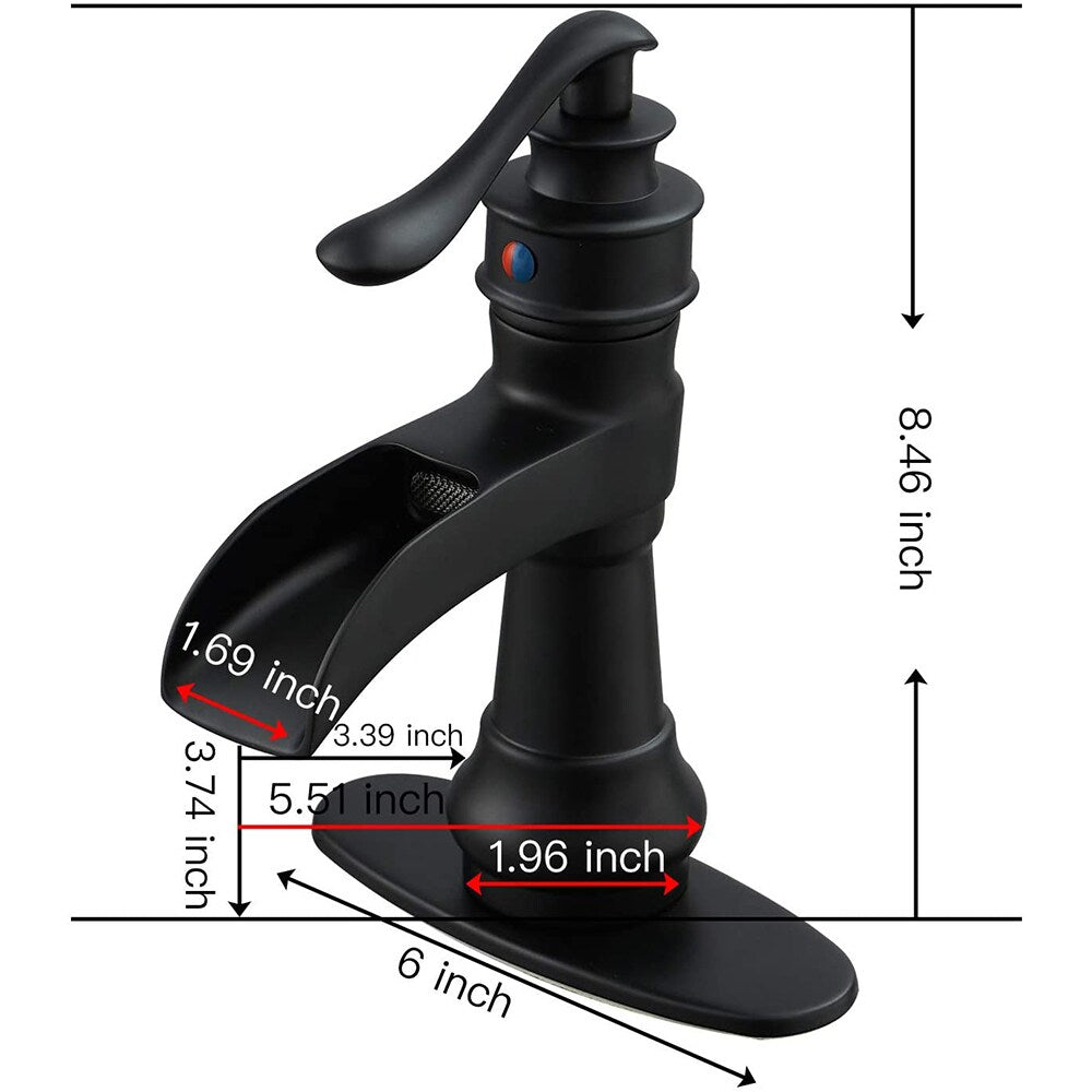Single Hole Low-Arc Bathroom Faucet in Matte Black