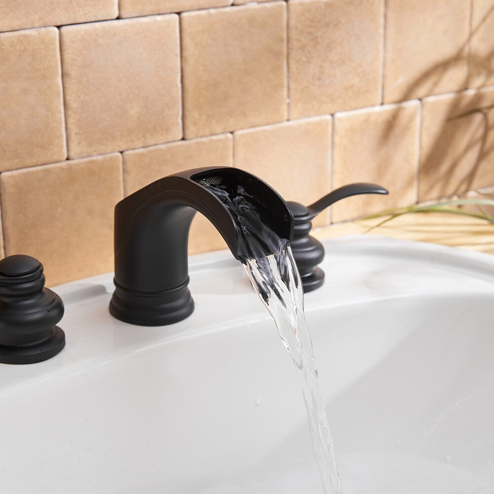 Element 8 inch 2-Handle Bathroom Faucet with Pop-up Drain in Black