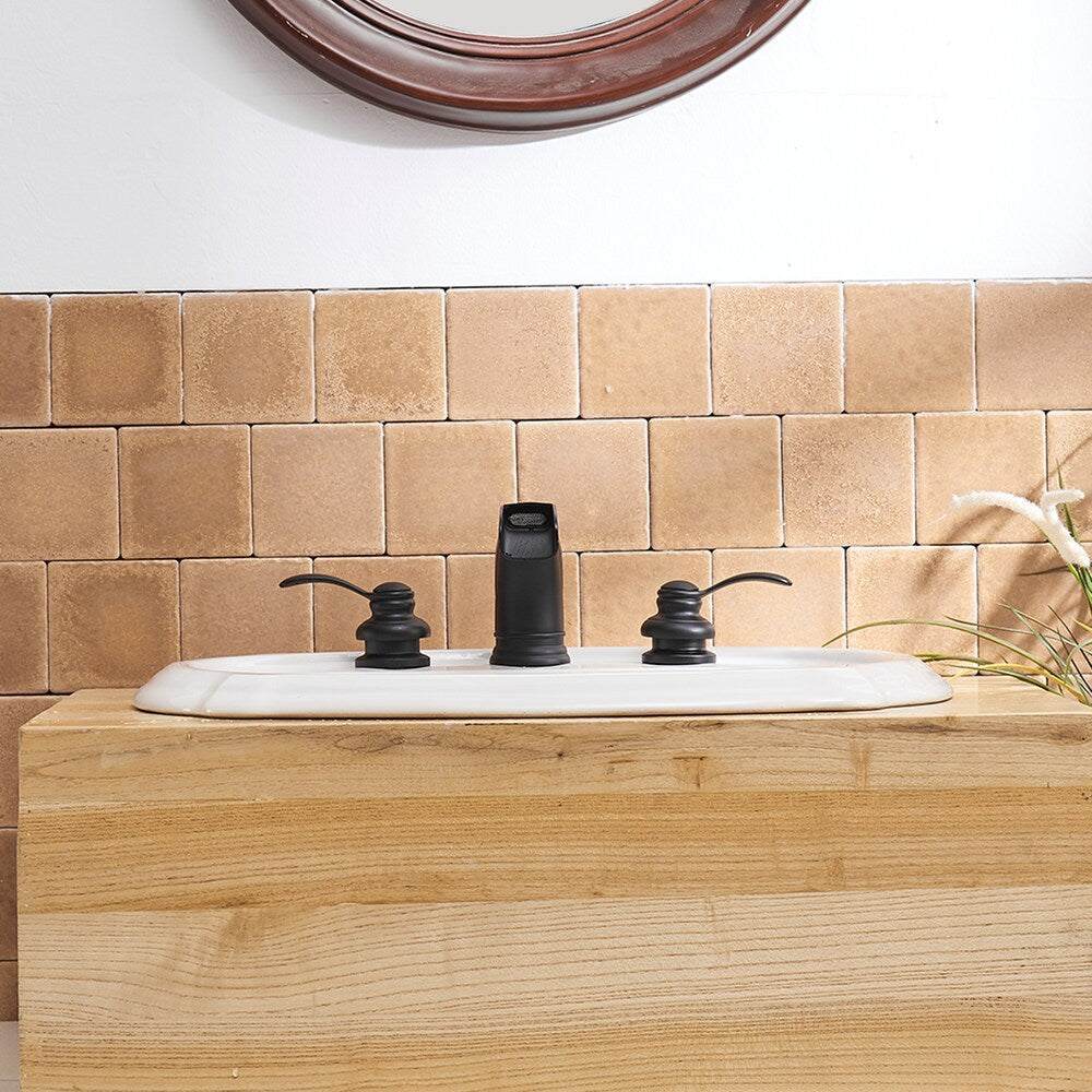 Element 8 inch 2-Handle Bathroom Faucet with Pop-up Drain in Black