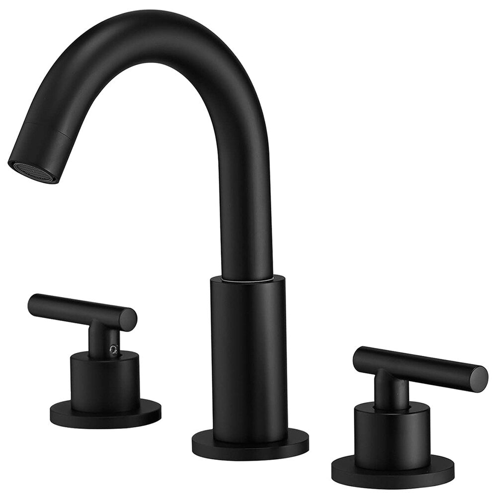 Select Black 8 inch Widespread Bathroom Faucet with Pop Up Drain