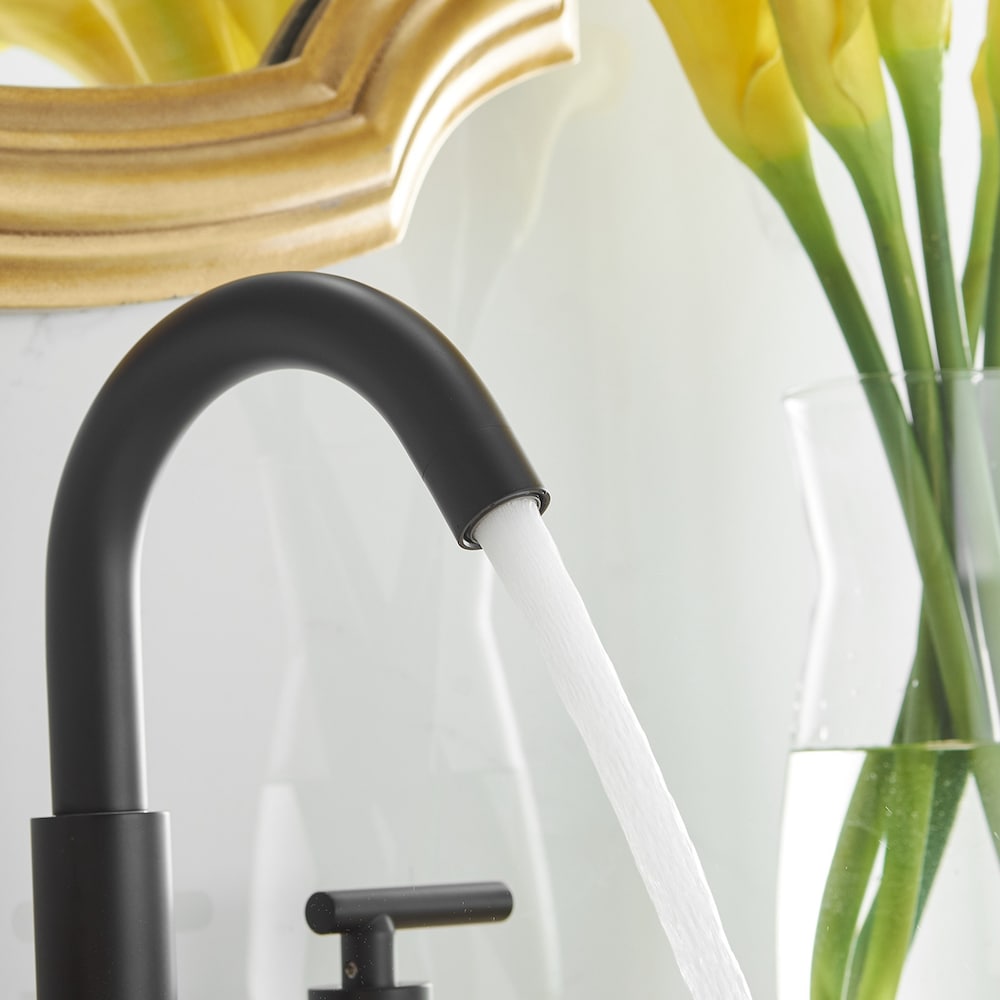 Select Black 8 inch Widespread Bathroom Faucet with Pop Up Drain