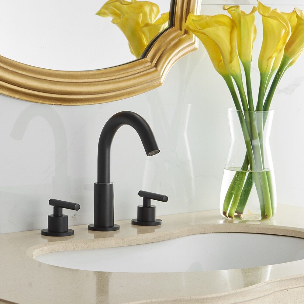 Select Black 8 inch Widespread Bathroom Faucet with Pop Up Drain