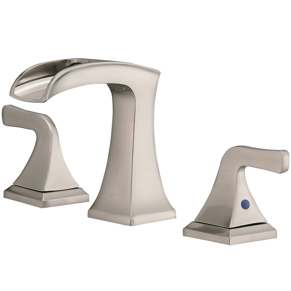 Prism Brushed Nickel 8 inch Widespread 2-Handle Waterfall Bathroom Sink Faucet With Pop-up Drain