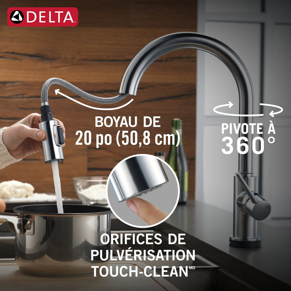 Trinsic Single-Handle Pull-Down Kitchen Faucet Touch2O Touchless Technology, Arctic Stainless