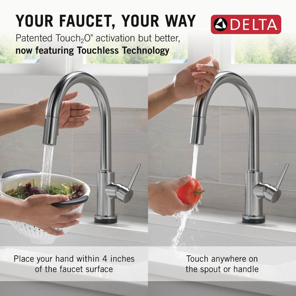 Trinsic Single-Handle Pull-Down Kitchen Faucet Touch2O Touchless Technology, Arctic Stainless