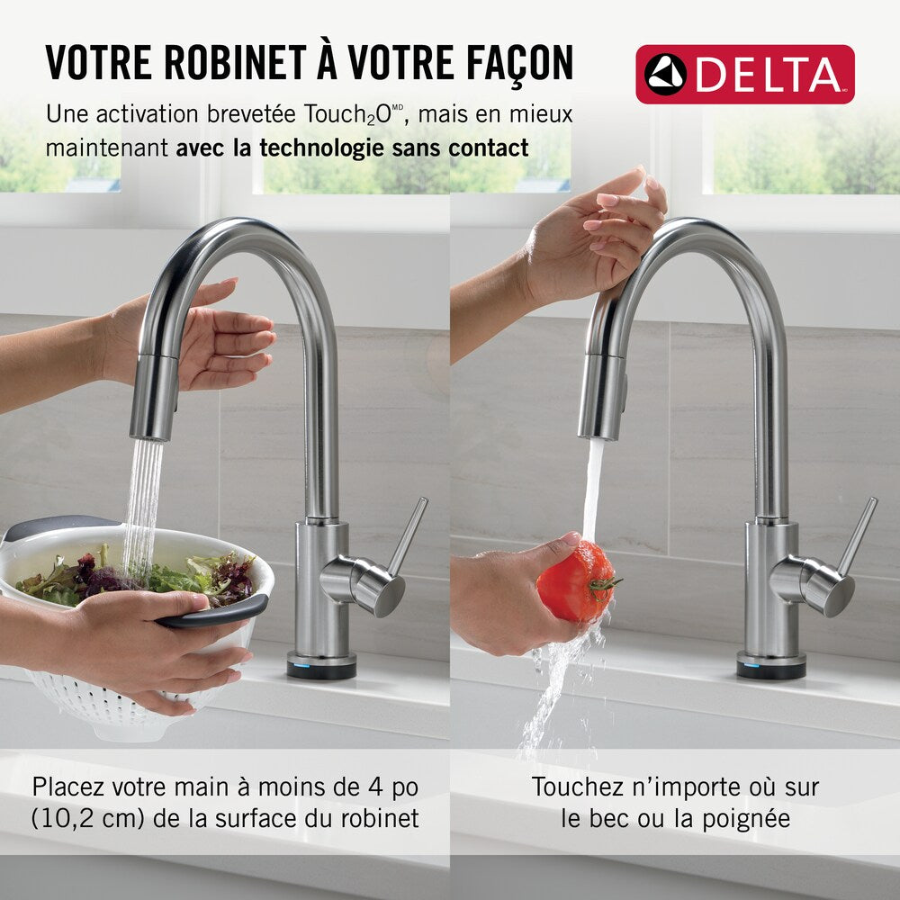 Trinsic Single-Handle Pull-Down Kitchen Faucet Touch2O Touchless Technology, Arctic Stainless