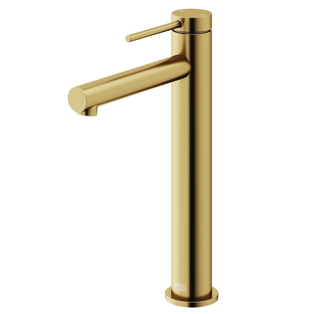 Jewel 11 in. Single Hole Single Handle Vessel Bathroom Faucet in Matte Brushed Gold