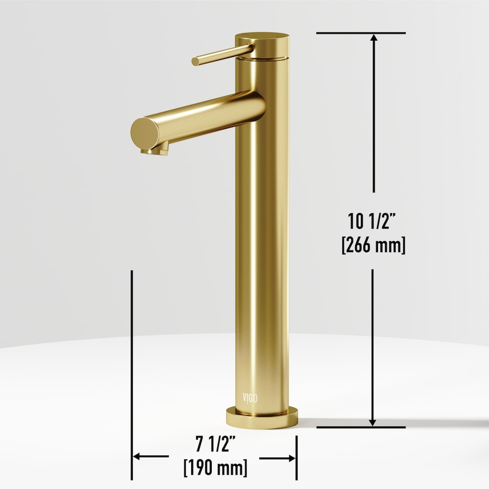 Jewel 11 in. Single Hole Single Handle Vessel Bathroom Faucet in Matte Brushed Gold