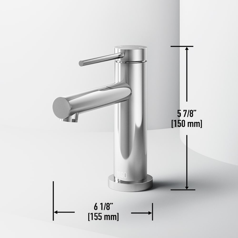 Robinet de salle de bain monotrou à poignée unique Jewel de 6 po de hauteur en chrome