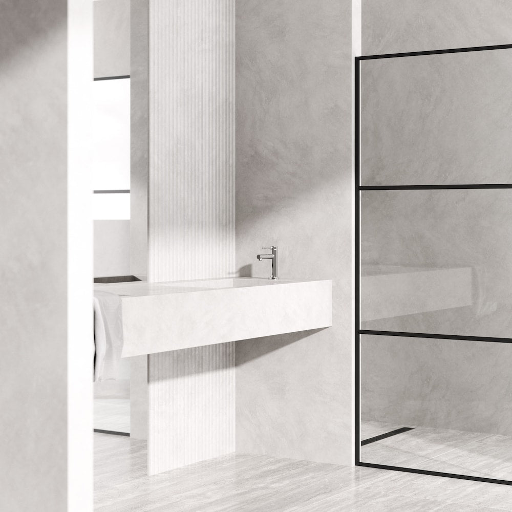 Robinet de salle de bain monotrou à poignée unique Jewel de 6 po de hauteur en chrome