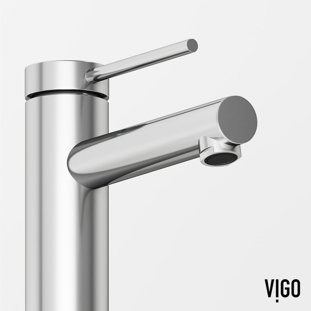 Robinet de salle de bain monotrou à poignée unique Jewel de 6 po de hauteur en chrome