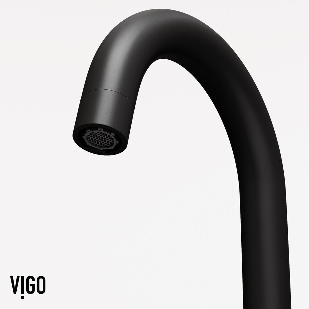Robinet de salle de bain Jewel 9 po H à 2 poignées à arc élevé et à larges poignées en croix en noir mat