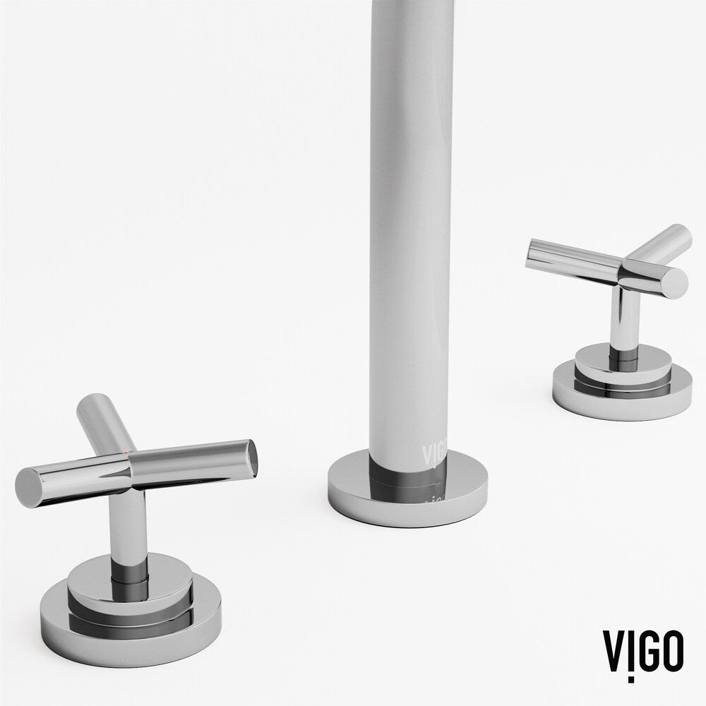 Robinet de salle de bain Jewel 9 po H à 2 poignées à arc élevé et à large bec avec poignées en croix en chrome