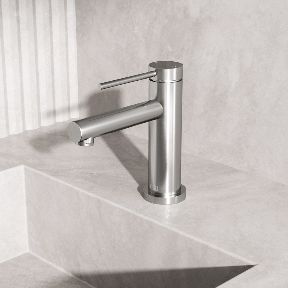Jewel 6 in. H Single Hole Single Handle bathroom Bathroom Faucet in Brushed Nickel