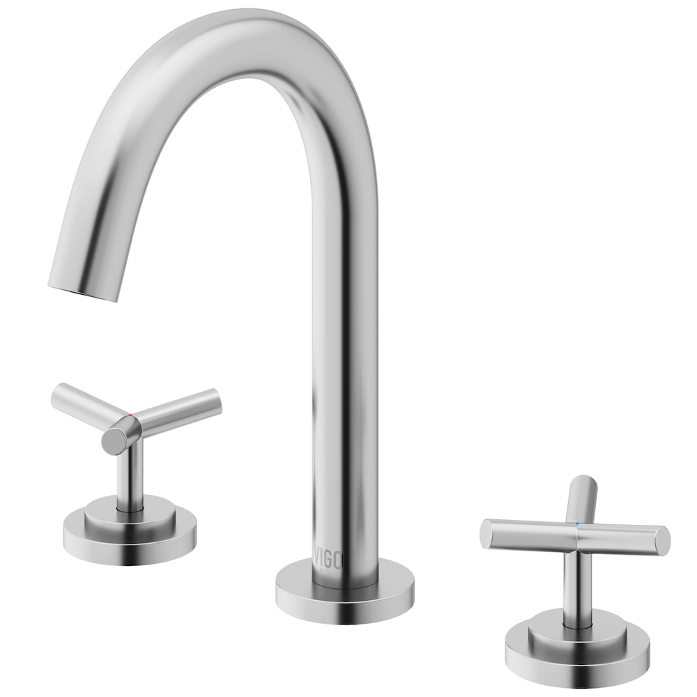 Robinet de salle de bain Jewel 9 po à 2 poignées en H et à arc élevé avec poignées croisées en nickel brossé