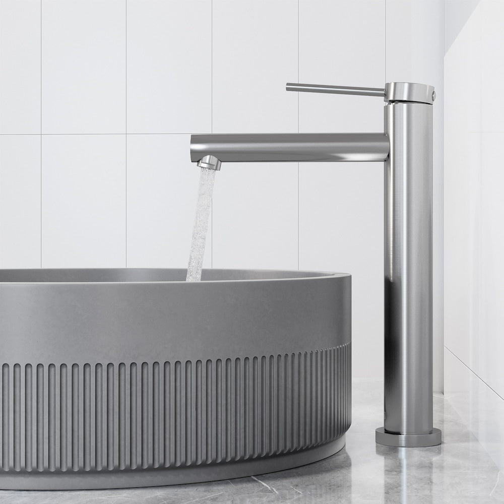 Robinet de salle de bain Jewel de 11 po à poignée unique et trou unique en nickel brossé