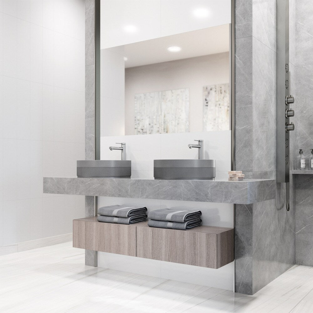 Robinet de salle de bain Jewel de 11 po à poignée unique et trou unique en nickel brossé