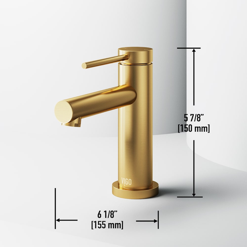 Robinet de salle de bain monotrou Jewel 6 po H à poignée unique en or brossé mat