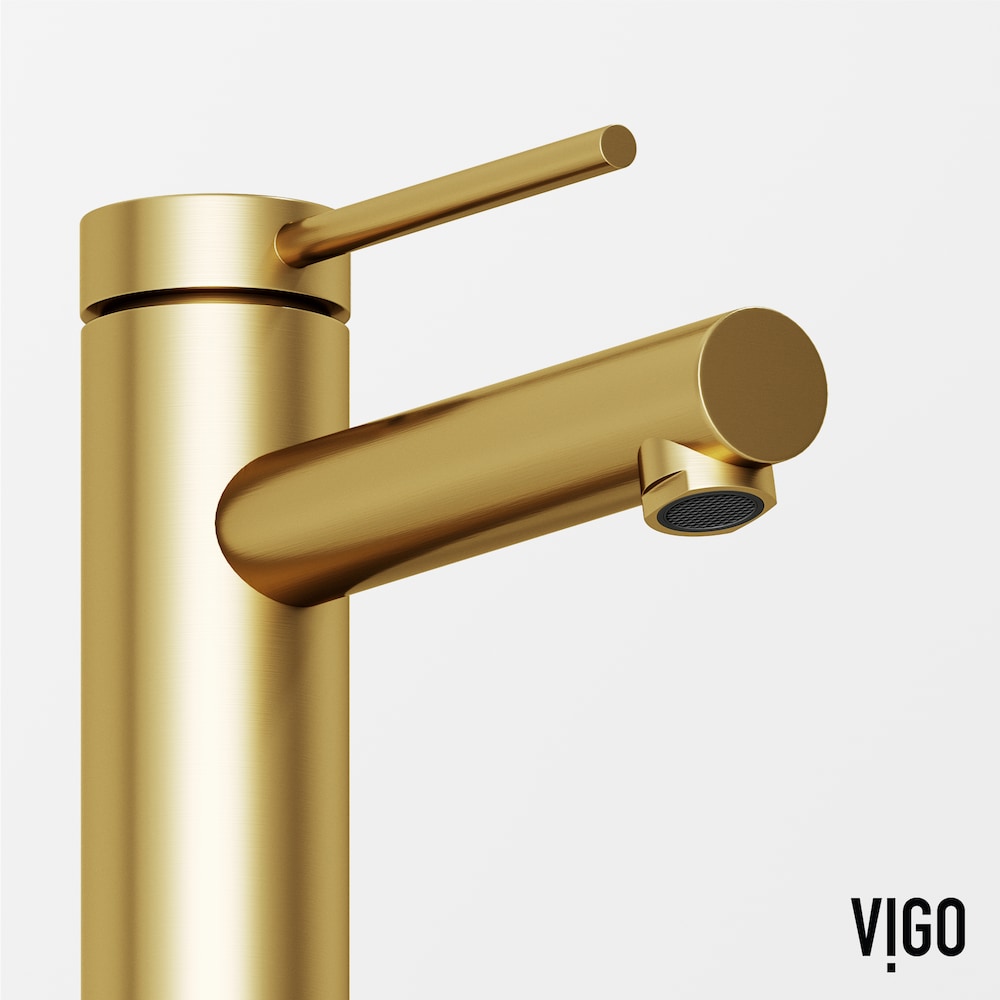 Robinet de salle de bain monotrou Jewel 6 po H à poignée unique en or brossé mat
