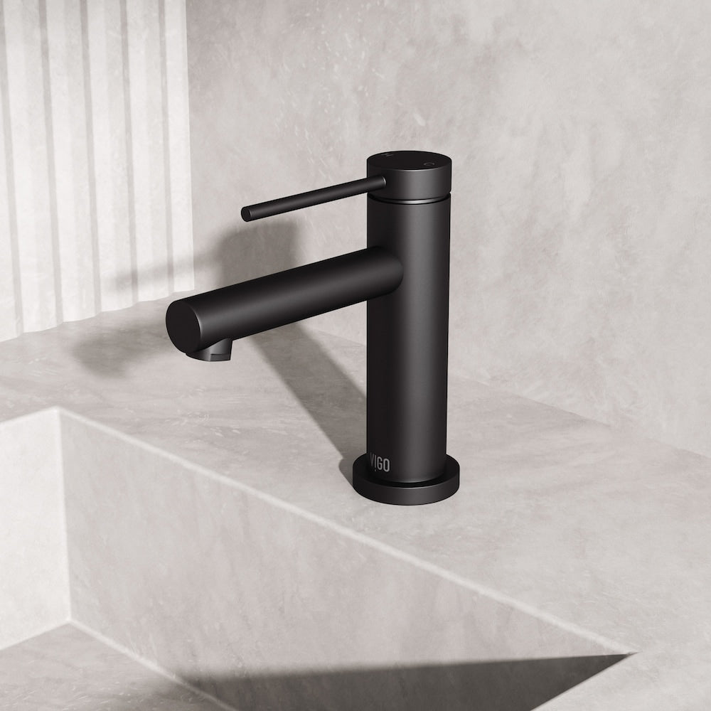 Jewel 6 in. H Single Hole Single Handle bathroom Bathroom Faucet in Matte Black
