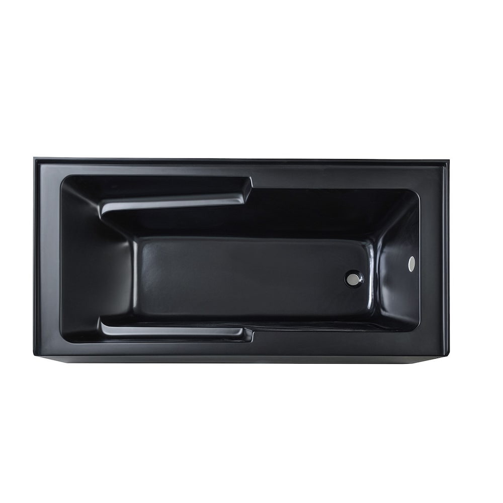 Arbie 5 ft. Acrylic Alcove Right Drain Skirted Bathtubs in Matte Black