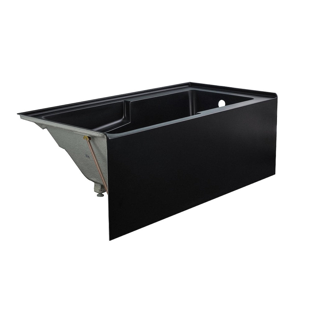 Arbie 5 ft. Acrylic Alcove Right Drain Skirted Bathtubs in Matte Black