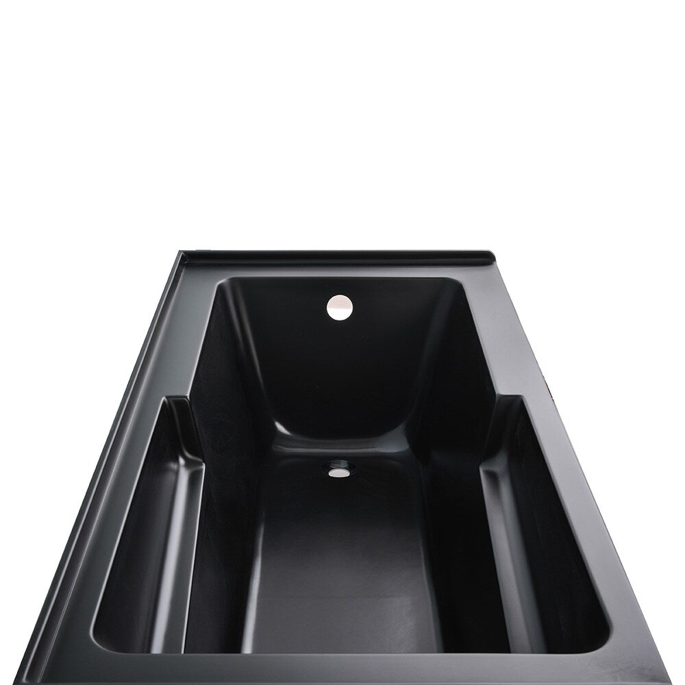 Arbie 5 ft. Acrylic Alcove Right Drain Skirted Bathtubs in Matte Black