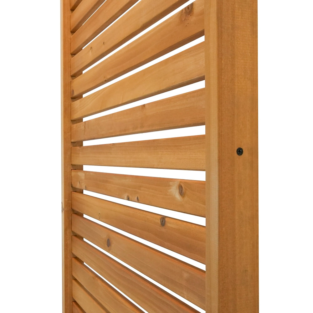 Tiaga 6 feet. H x 3 feet. W Freestanding or Surface Mounted Slatted Wood Fence Panel Privacy Screen