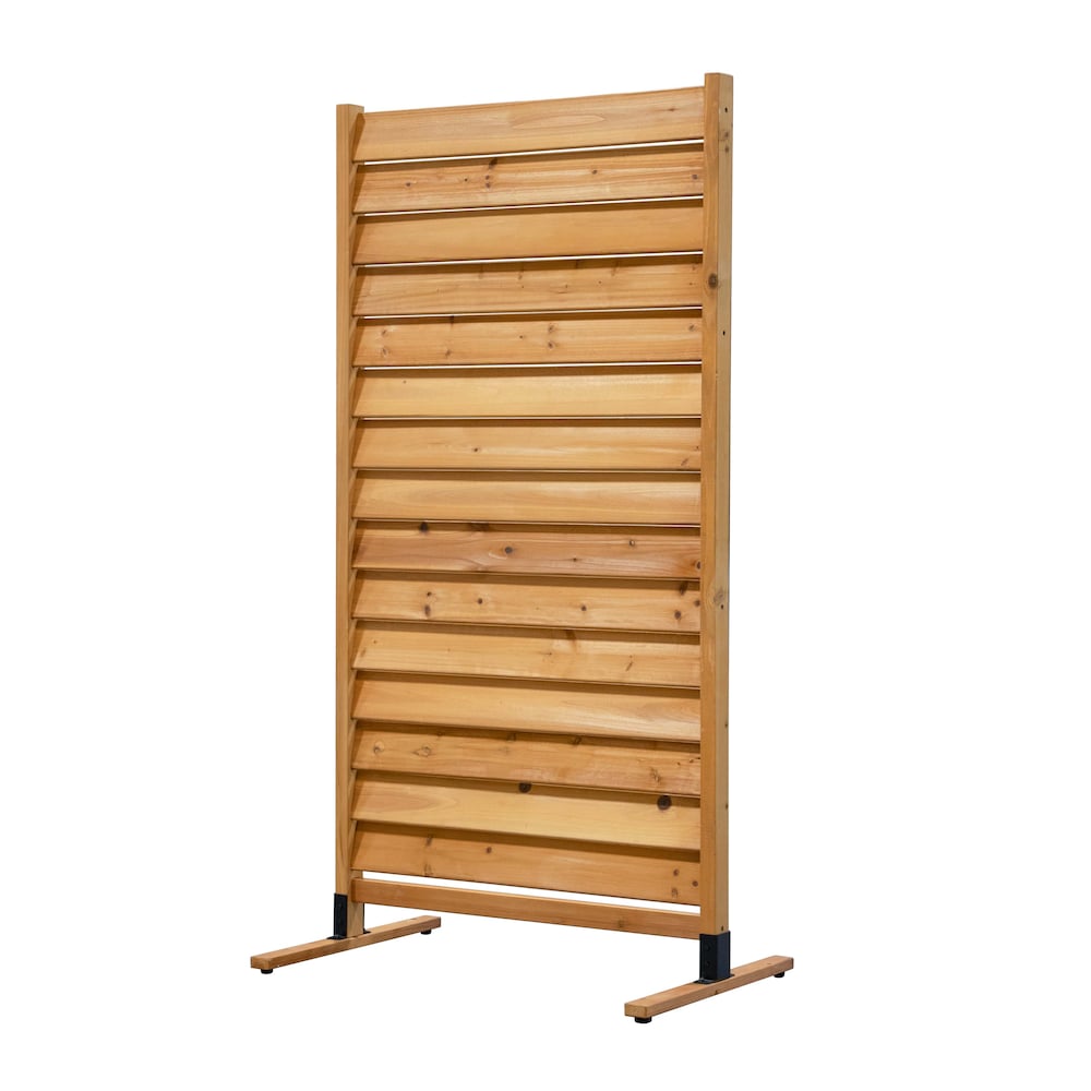 Sierra 6 feet. H x 3.1 feet. W Freestanding or Surface Mounted Louvered Wood Fence Panel Privacy Screen